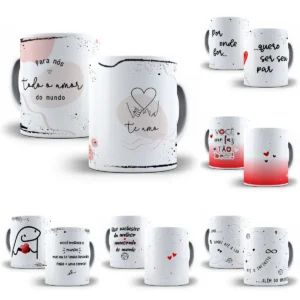 Coleção Exclusiva de Artes para Caneca - Dia dos Namorados