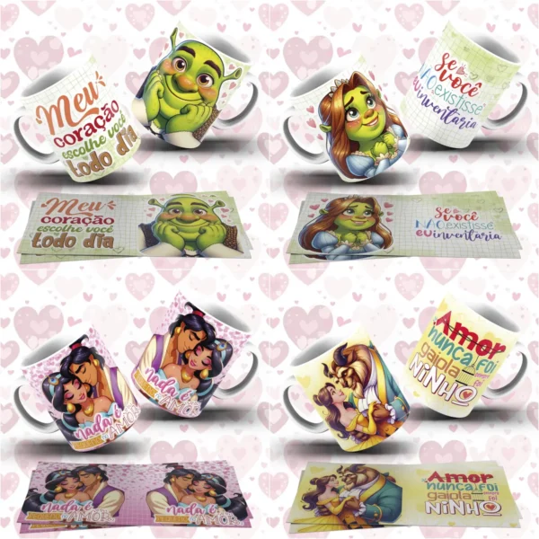 Coleção Exclusiva de Artes para Caneca Dia dos Namorados