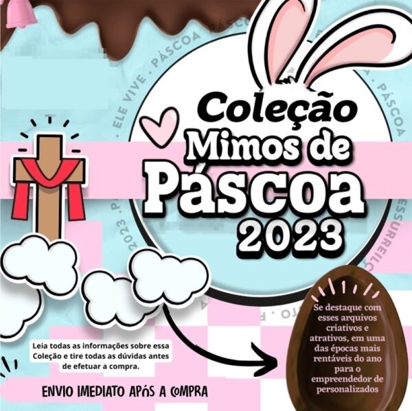 Coleção Mimos De Páscoa 2023 Frases Ilustrações Embalagens
