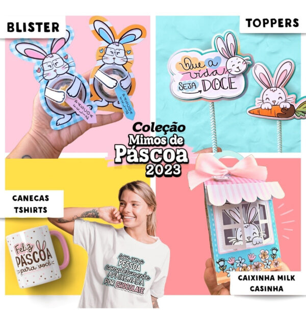 Coleção Mimos De Páscoa 2023 Frases Ilustrações Embalagens