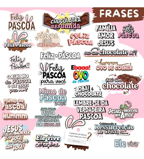 Coleção Mimos De Páscoa 2023 Frases Ilustrações Embalagens
