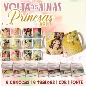 Coleção Princesas - Canecas e Toalhas - Arquivo Digital 34 Coleção Princesas - Canecas e Toalhas - Arquivo Digital