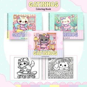 Colorindo Book Gatinhas - Arquivo Digital