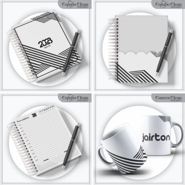Combo Agendas Clean Masculina 2023