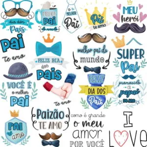 Combo Arquivos Frases E Figuras Dia Dos Pais Png E Coreldraw