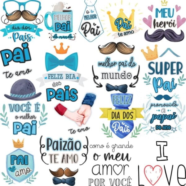 Combo Arquivos Frases E Figuras Dia Dos Pais Png E Coreldraw