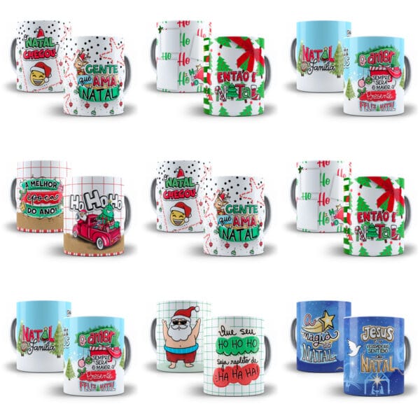 Combo Artes Caneca Natal +140 Estampas Tema Natalino Em Png