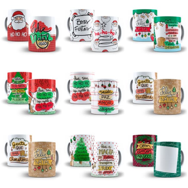 Combo Artes Caneca Natal +140 Estampas Tema Natalino Em Png