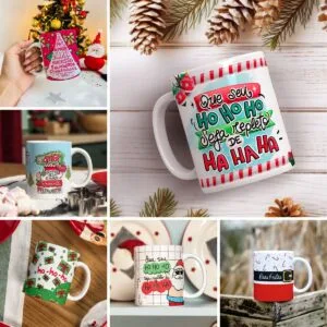 Combo Artes Caneca Natal +140 Estampas Tema Natalino Em Png