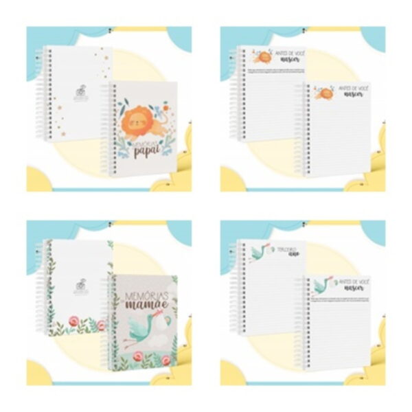 COMBO CADERNO DE MEMÓRIAS DO PAPAI E MAMÃE