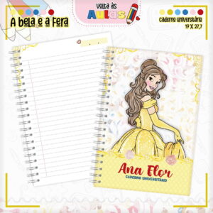 Combo Escolar Bela e a Fera - Arquivo Encadernação 8 Combo Escolar Bela e a Fera - Arquivo Encadernação