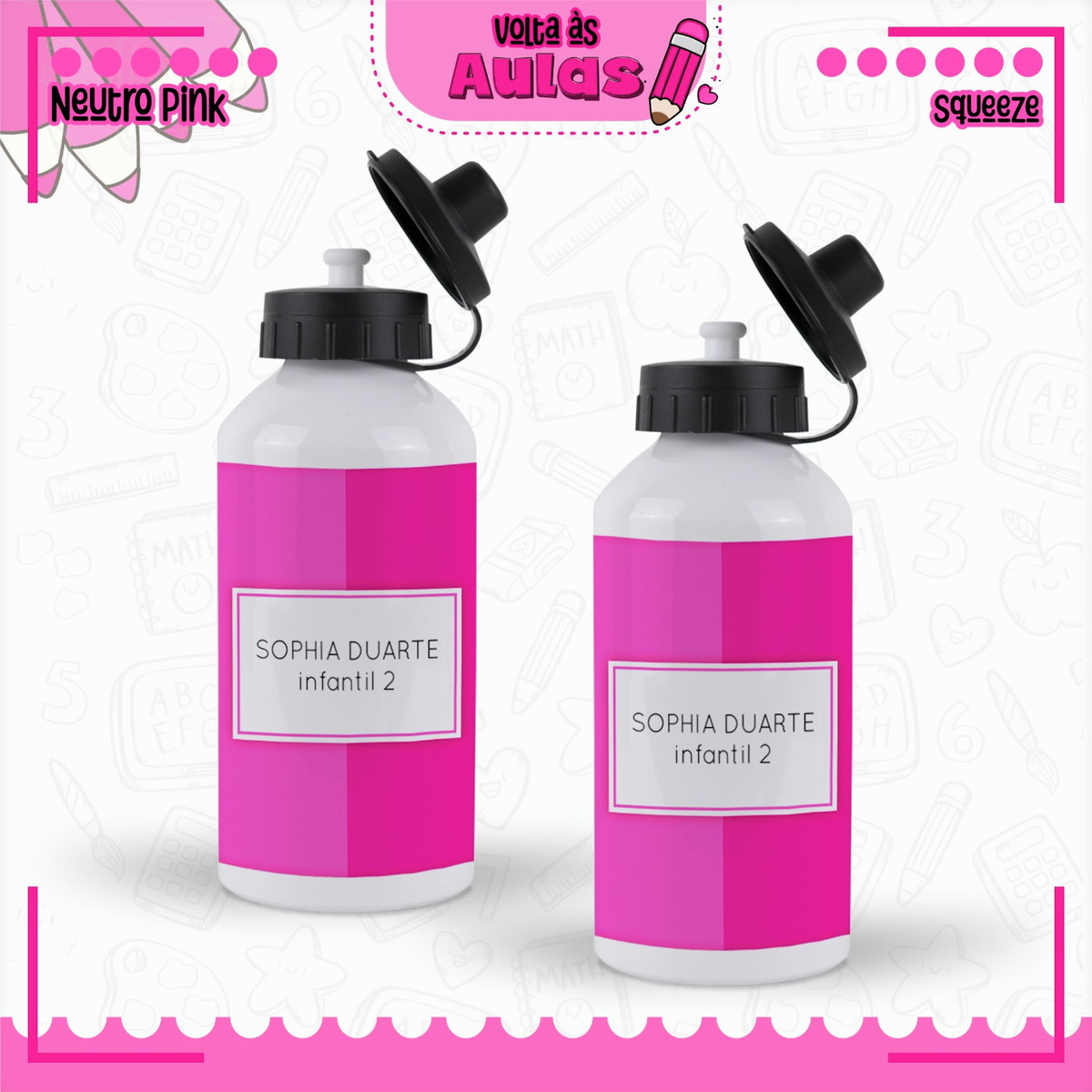 Combo Escolar Neutro Pink - Arquivo Encadernação 3 Combo Escolar Neutro Pink - Arquivo Encadernação