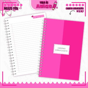 Combo Escolar Neutro Pink - Arquivo Encadernação