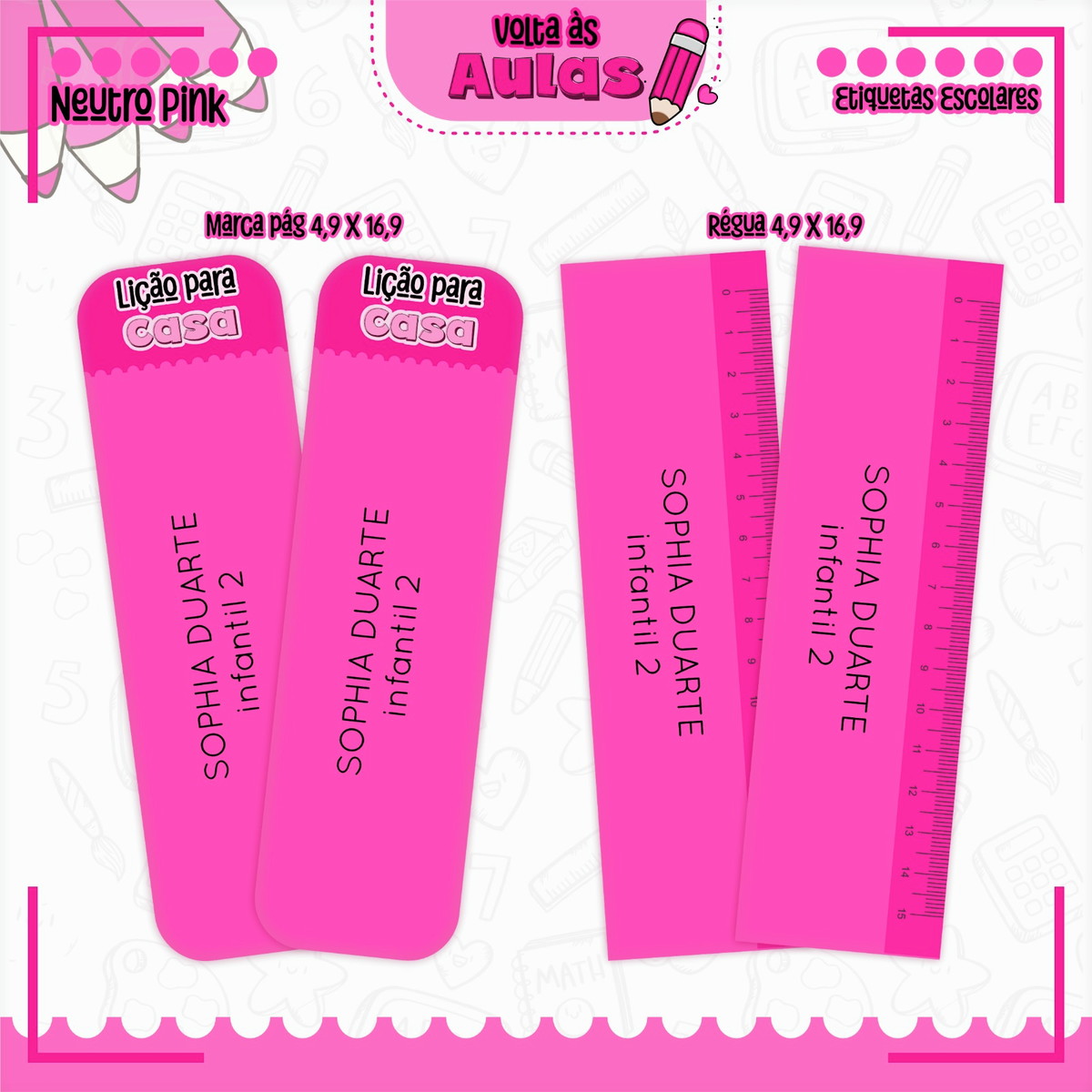 Combo Escolar Neutro Pink - Arquivo Encadernação 5 Combo Escolar Neutro Pink - Arquivo Encadernação