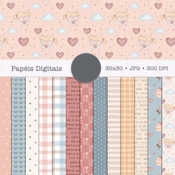 Combo Falling in Love Ilustrações Dia dos Namorados Cute