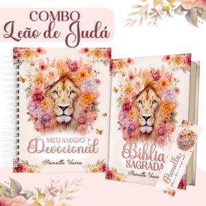 Combo Leão de Judá Rosa - Encadernação
