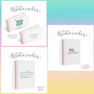 combo livro e cadernos dia dos namorados