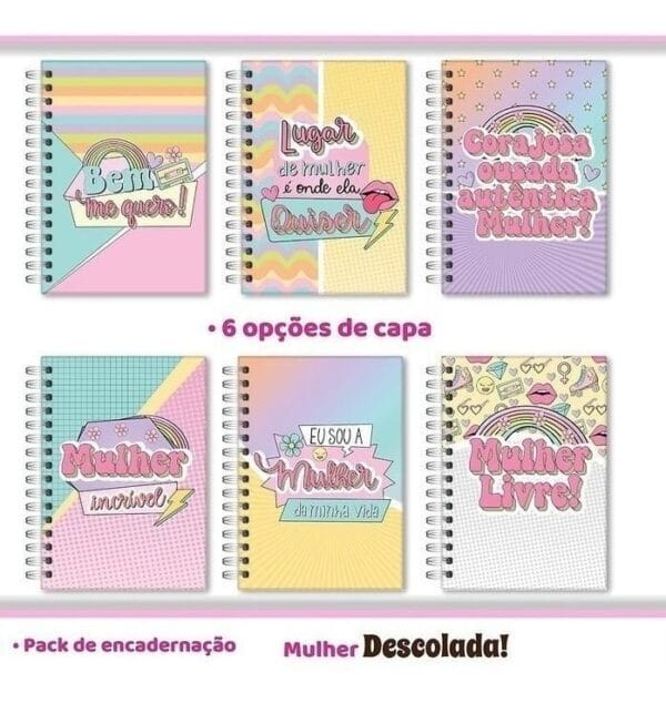 Combo Mulher Descolada Encadernação Ilustrações Frases Png