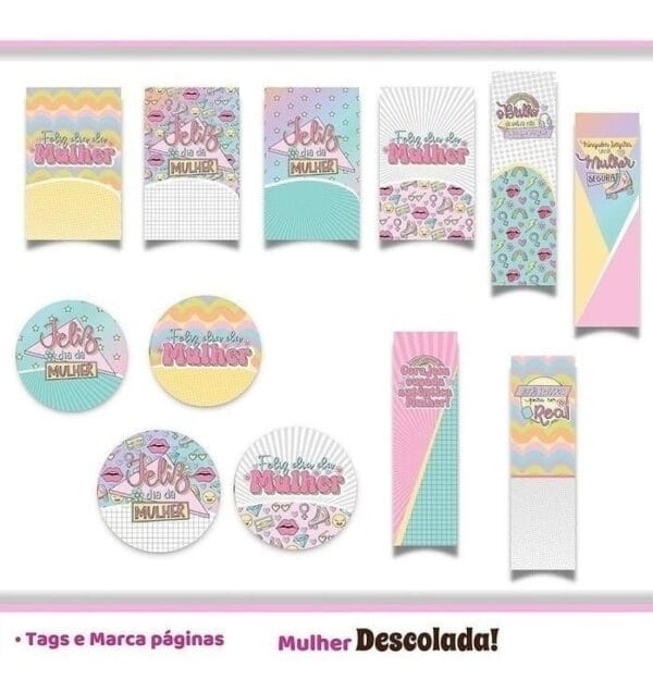 Combo Mulher Descolada Encadernação Ilustrações Frases Png