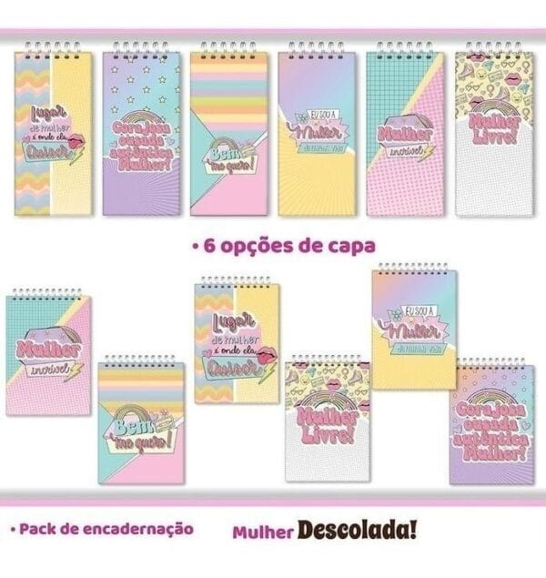 Combo Mulher Descolada Encadernação Ilustrações Frases Png