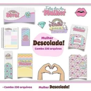 Combo Mulher Descolada Encadernação Ilustrações Frases Png 9 Combo Mulher Descolada Encadernação Ilustrações Frases Png