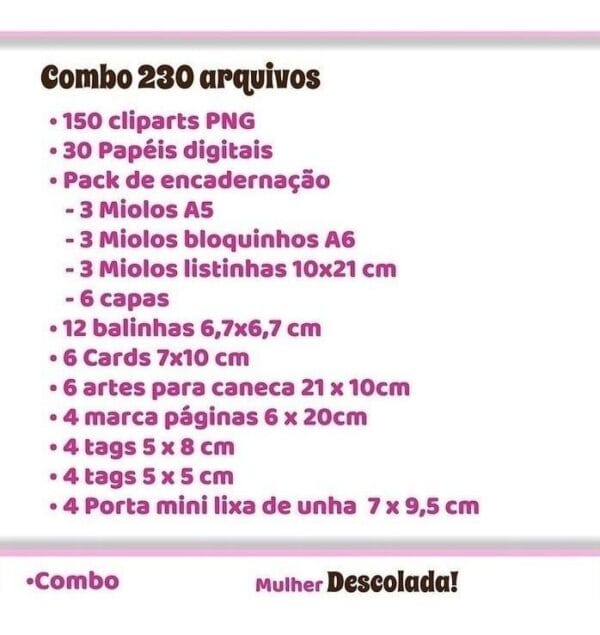 Combo Mulher Descolada Encadernação Ilustrações Frases Png