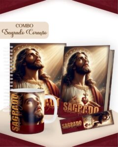 Combo Sagrado Coração Masculino - Encadernação