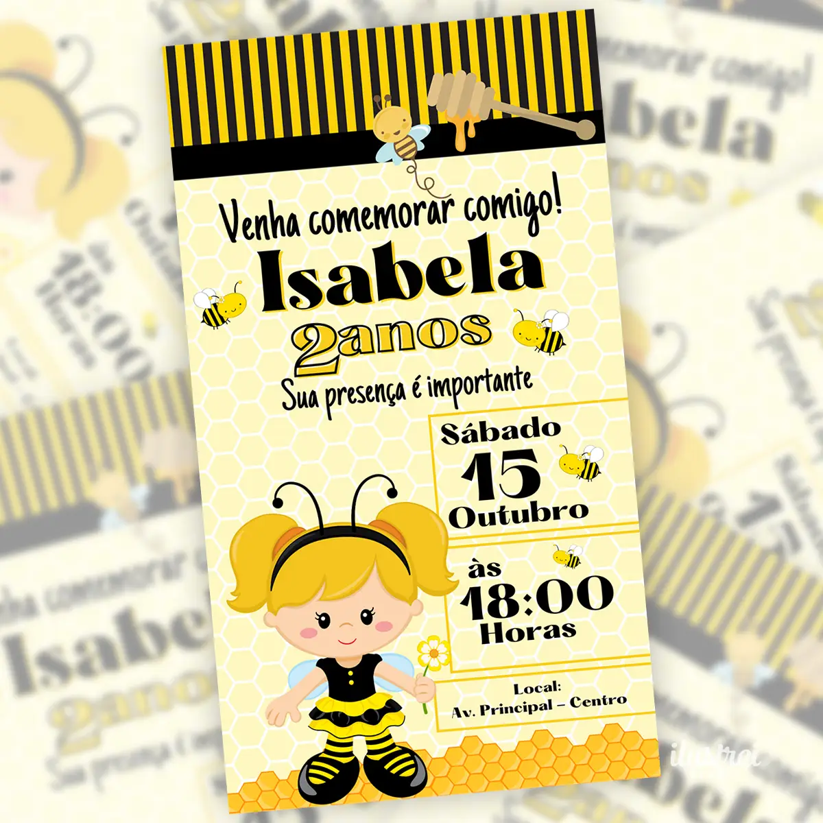 Convite Digital Abelhinha Festa Infantil 4 Convite Digital Abelhinha Festa Infantil 2
