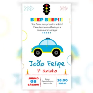 Convite Digital Aniversario Carro De Policia 5