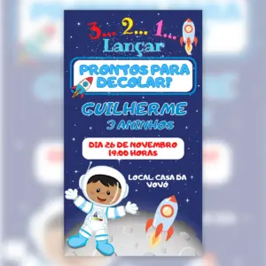Convite Digital Astronauta Cute Aniversario Infantil 16 Convite Digital Astronauta Cute Aniversario Infantil 5