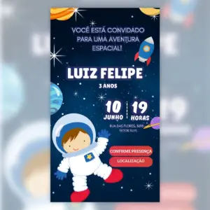 Convite Digital Astronauta Festa No Espaco 5