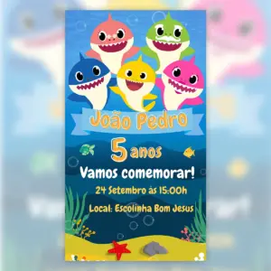 Convite Digital Baby Shark Aniversário Infantil 4 Convite Digital Baby Shark Aniversario Infantil 5