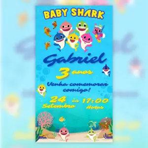 Convite Digital Baby Shark Menino Aniversário 2 Convite Digital Baby Shark Menino Aniversario 5
