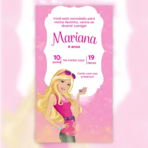 Convite Digital Barbie Aniversário Infantil 7 Convite Digital Barbie Aniversario Infantil 5