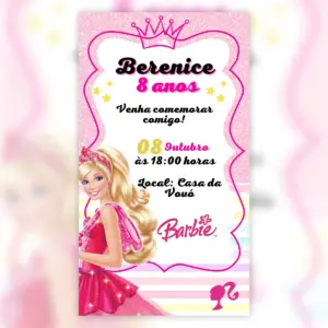 Convite Digital Barbie Aniversario Princesa 5