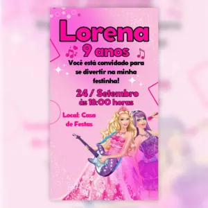 Convite Digital Barbie Popstar Guitarras 3D 11 Convite Digital Barbie Popstar Guitarras 3d 5