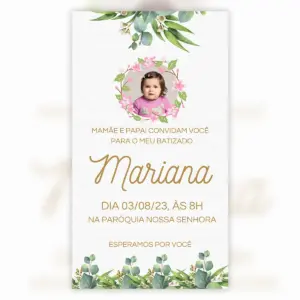 Convite Digital Batizado Vetor Cute Flores Bebê 7 Convite Digital Batizado Vetor Cute Flores Bebê