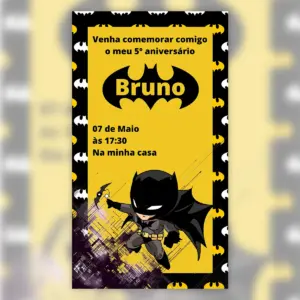 Convite Digital Batman Aniversario Infantil 5