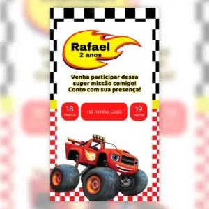 Convite Digital Blaze Monster Machines Festa Veloz 7 Convite Digital Blaze Monster Machines Festa Veloz 5