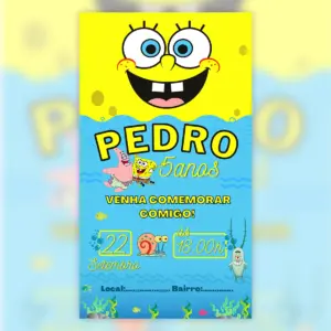 Convite Digital Bob Esponja Festa Infantil 13 Convite Digital Bob Esponja Festa Infantil 5