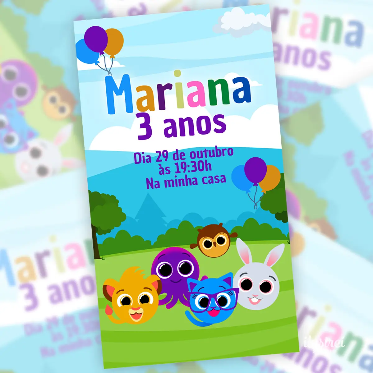 Convite Digital Bolofofos Animais Fofos Aniversário 4 Convite Digital Bolofofos Animais Fofos Aniversario 2