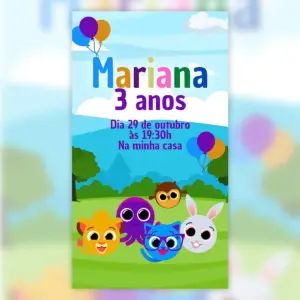 Convite Digital Bolofofos Animais Fofos Aniversario 5