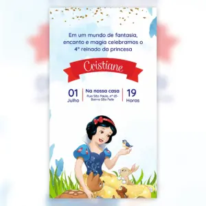 Convite Digital Branca de Neve Aniversário 8 Convite Digital Branca De Neve Aniversario 5