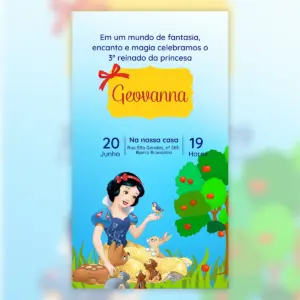 Convite Digital Branca De Neve Aniversario Infantil 5