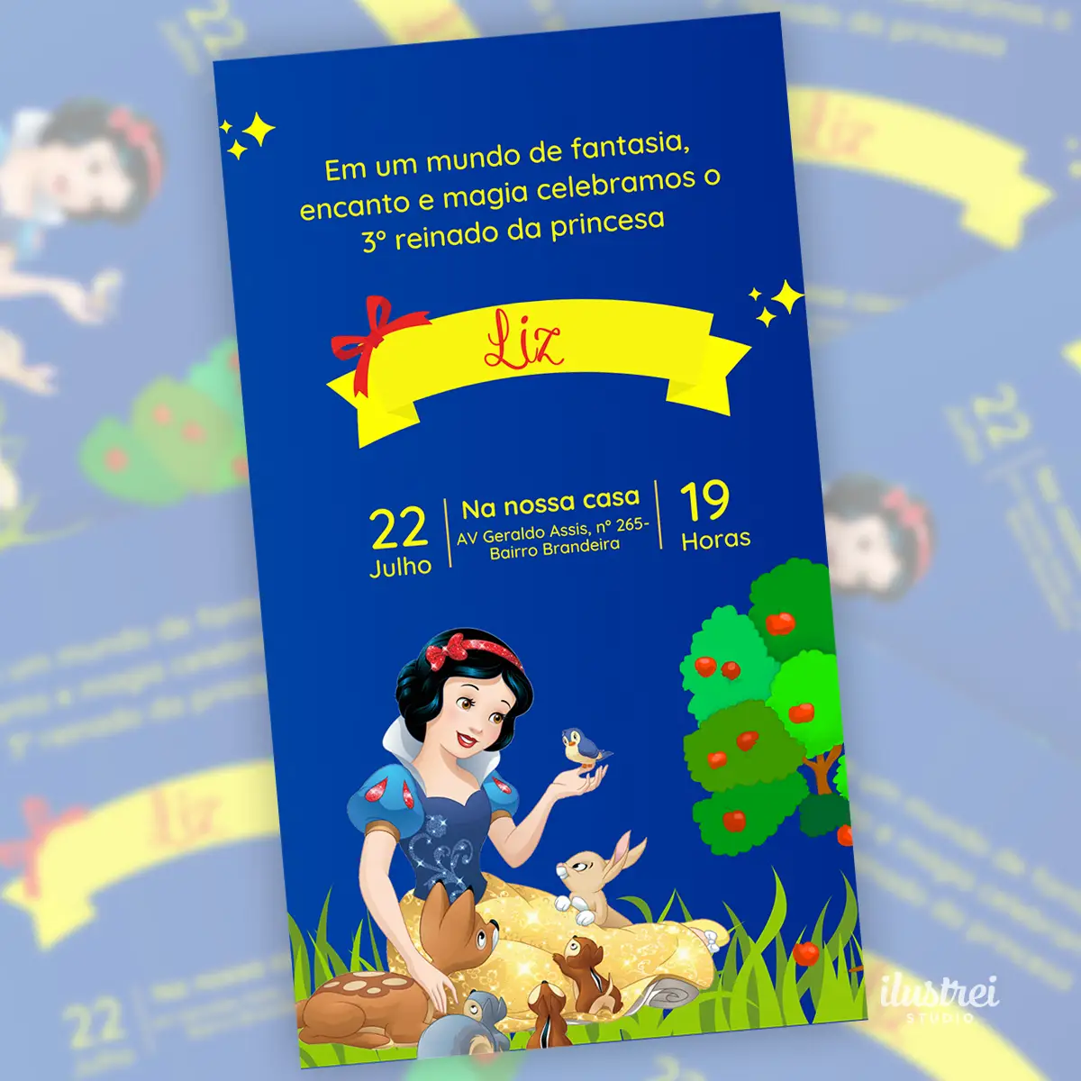 Convite Digital Branca de Neve Aniversário Princesa 4 Convite Digital Branca De Neve Aniversario Princesa 2
