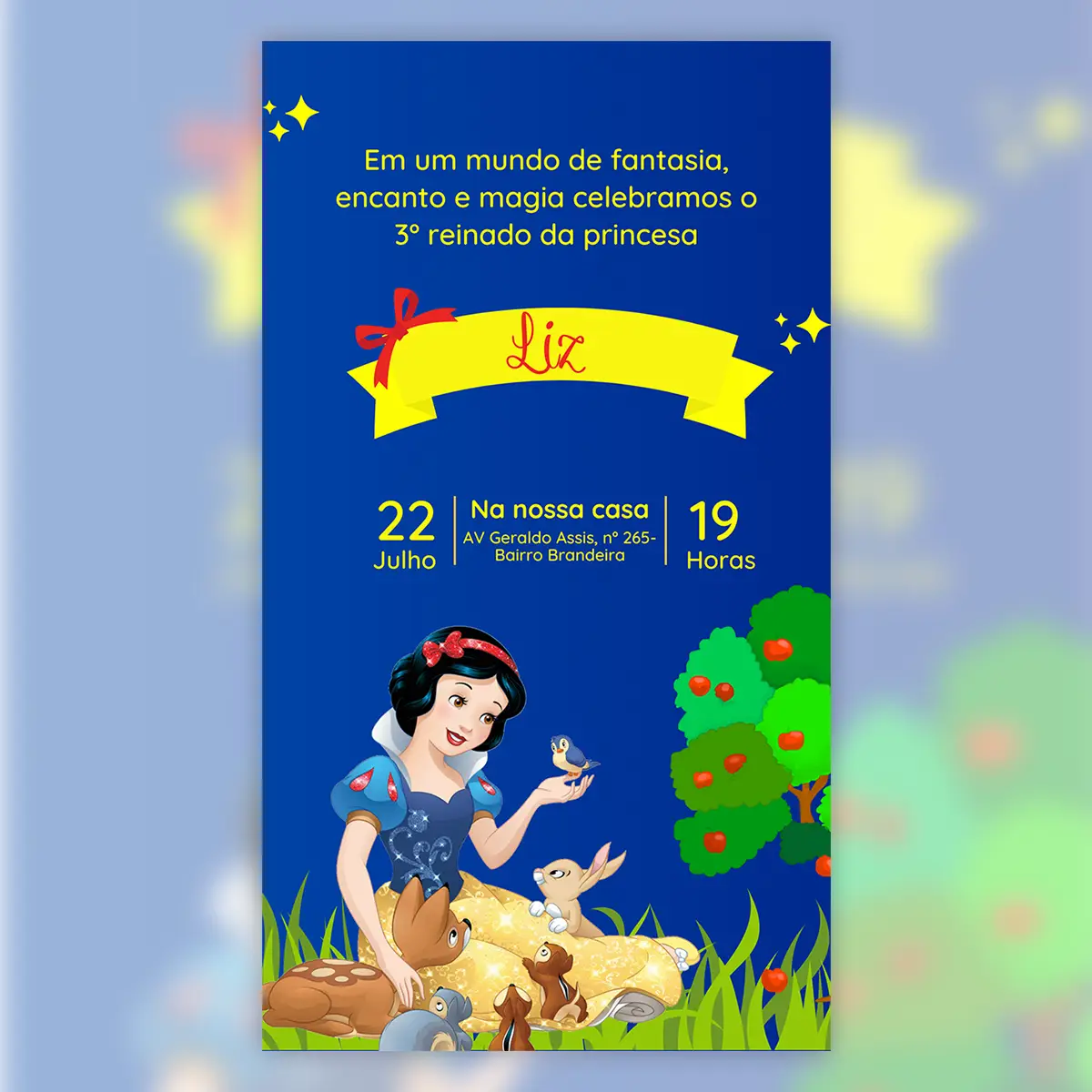 Convite Digital Branca de Neve Aniversário Princesa 1 Convite Digital Branca De Neve Aniversario Princesa 5