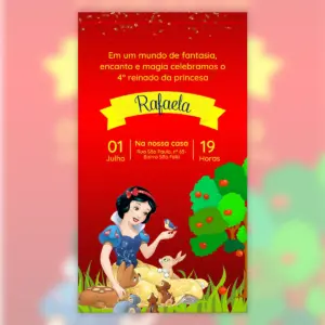 Convite Digital Branca de Neve Festa Infantil 7 Convite Digital Branca De Neve Festa Infantil 5