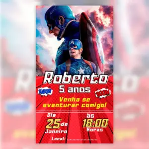 Convite Digital Capitão América Aniversário Infantil 10 Convite Digital Capitao America Aniversario Infantil 5