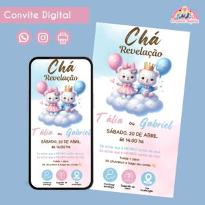 Convite Digital Chá Revelação Ursinhos Fofos Festa Infantil 27 Convite Digital Chá Revelação Ursinhos Fofos Festa Infantil