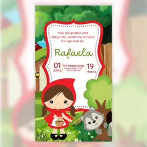 Convite Digital Chapeuzinho Vermelho Cute Personalizado 32 Convite Digital Chapeuzinho Vermelho Cute Personalizado 5